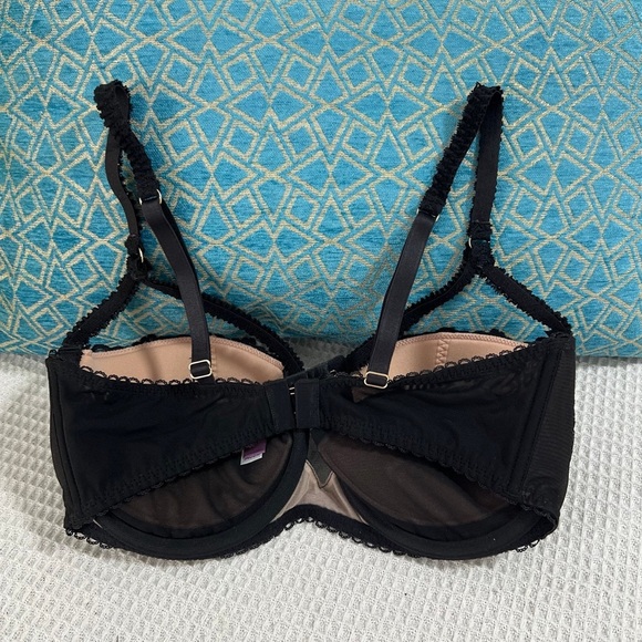 NEW Bebe Rexha x Adore Me Kimmy Push Up Balconette Bra Black Tan Nude Lace 34DDD - Picture 3 of 7